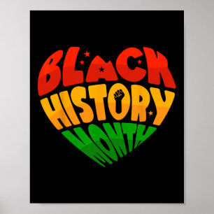 Poster Célébrez le Mois de l'histoire des Noirs Cœur Et P