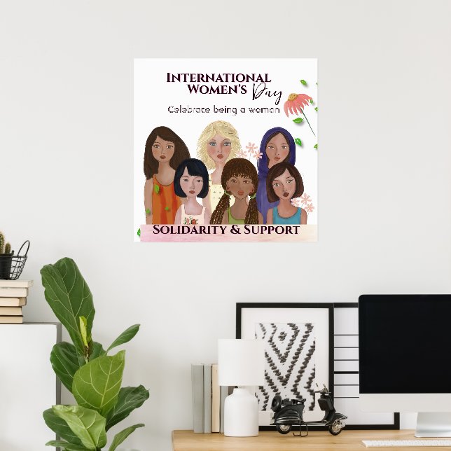 Poster Célébrez les portraits de la Journée des Femmes (Bureau à domicile)