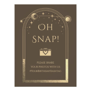 Poster Céleste Mocha Gold Sun Moon Stars Oh Snap