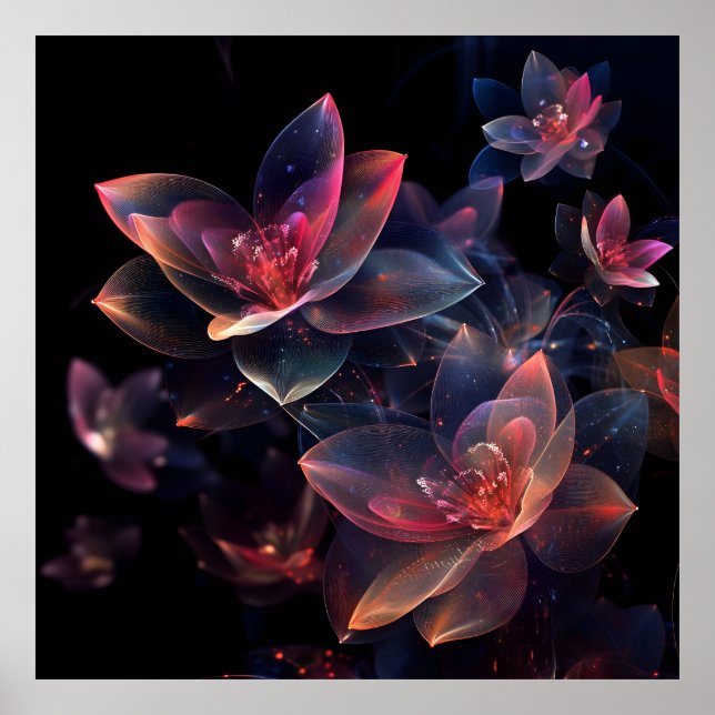 Poster Celestial Cosmic Lotus Bloom (Devant)