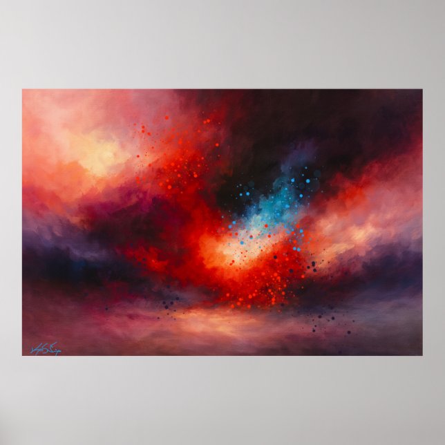 Poster Celestial Emberfall Abstract (Devant)