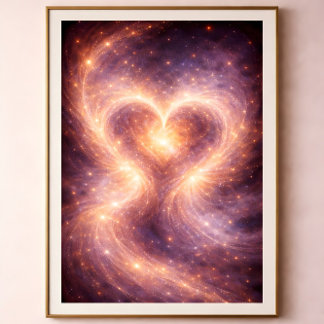 Poster Celestial Heart – Abstract Cosmic Love Art