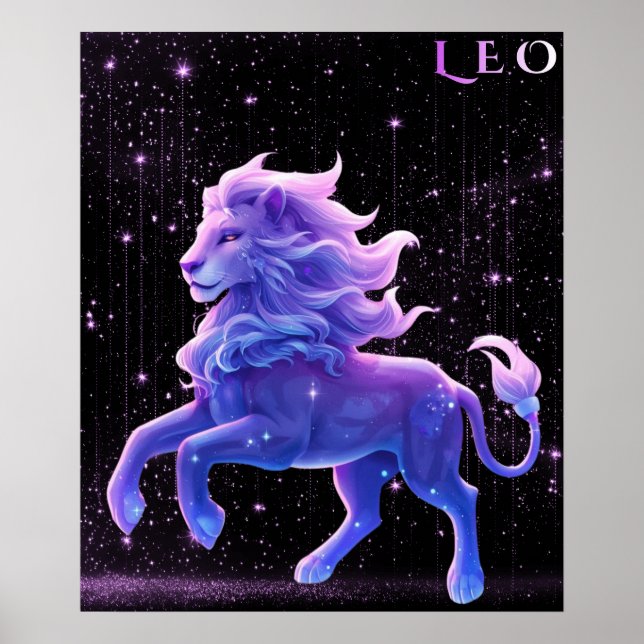 Poster Celestial Leo – Astrology Art (Devant)