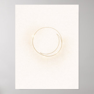 Poster Celestial Minimal Circle Wall Art - Boho Sun Disk