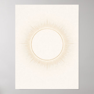 Poster Celestial Minimal Sun Wall Art – Neutral Beige 