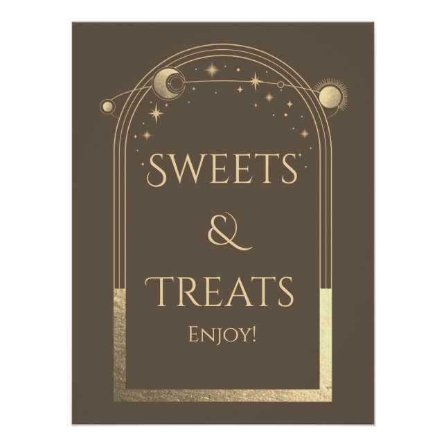 Poster Celestial Mocha Gold Anniversaire Sweets & Traitem (Devant)