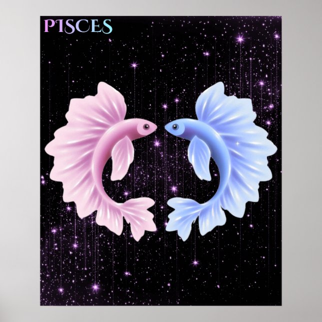 Poster Celestial Pisces – Astrology Art (Devant)