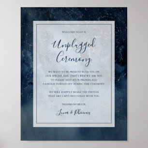 Poster Celestial Sky With Frame Unplugged Ceremony Sign