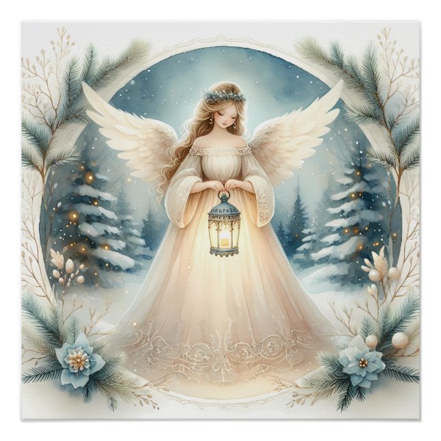 Poster Celestial Winter Angel Lantern of Hope (Devant)