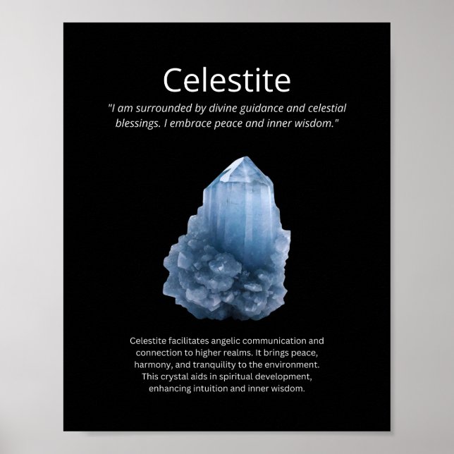 Poster Celestite Crystal Stone Signifie (Devant)
