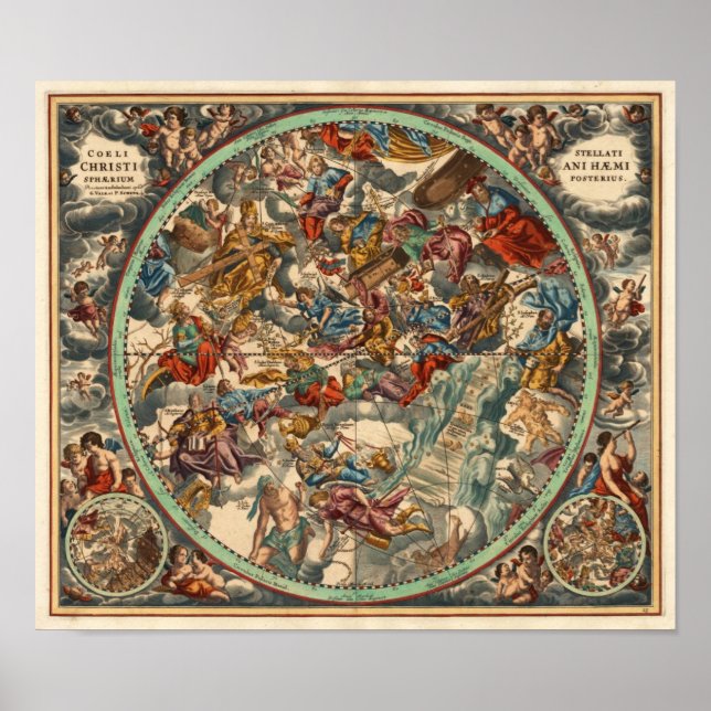 Poster Cellarius Andreas 1708 Harmonia Macrocosmica (Devant)