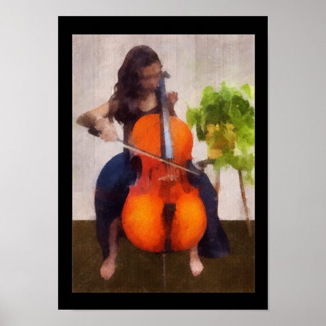 Poster Cellist (Devant)