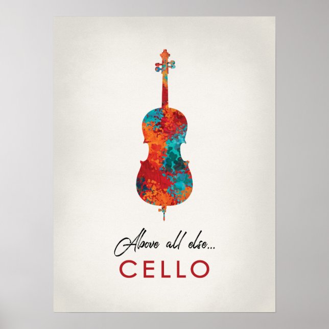 Poster Cello - Bright Colorée Music (Devant)