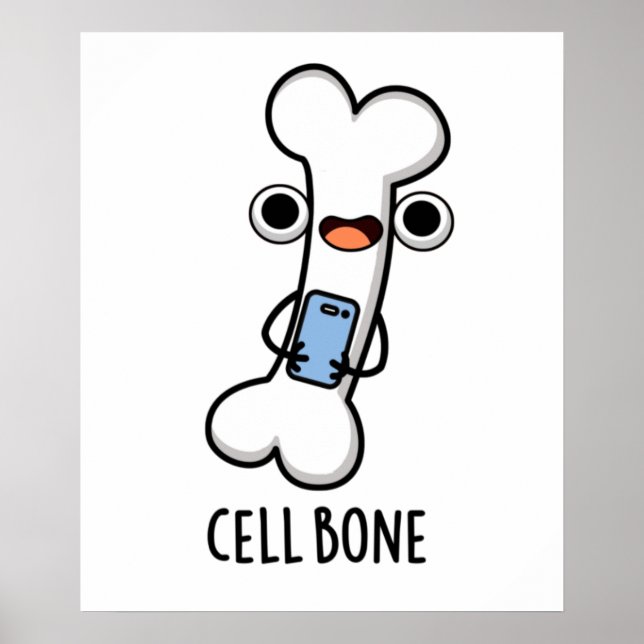 Poster Cellule Os Funky Téléphone Cellulaire Pun (Devant)