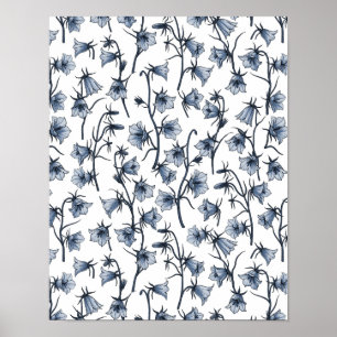 Poster Cellules bleues, Cloches, Bellflowers