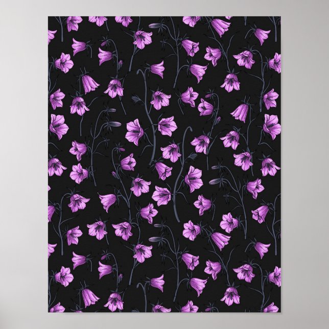 Poster Cellules bleues de minuit, cloches, Bellflowers 2 (Devant)