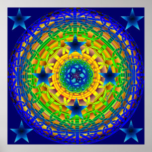 Poster Celtic Earth Orb Midnight Print