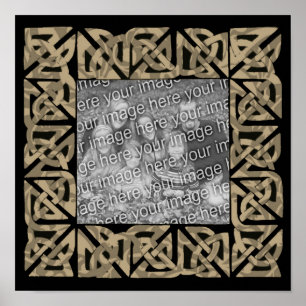 Poster Céltic Knots Brown Frame Ajouter Votre Photo