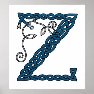 Poster Celtic Letter Z print
