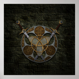 Poster Celtic Shield and Swords