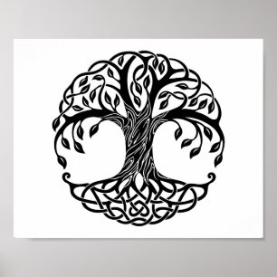 Poster Celtic tree of life