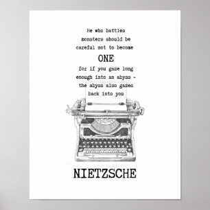 Poster Celui qui combat MONSTERS cite Nietzsche