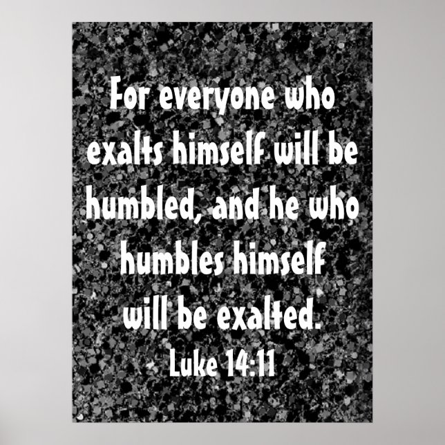 Poster Celui qui humble le verset biblique Luc 14:11 post (Devant)