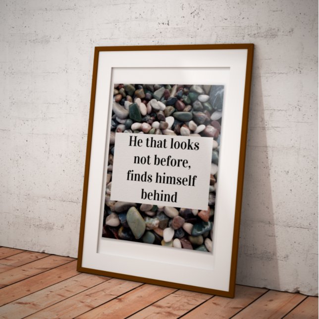Poster Celui qui ne regarde pas avant la sagesse citera l (Créateur téléchargé)