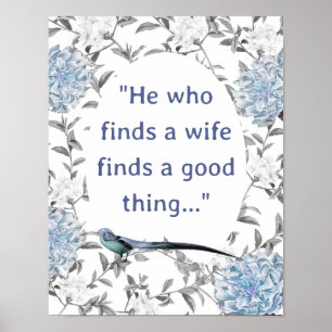 Poster Celui qui trouve une femme trouve une bonne chose