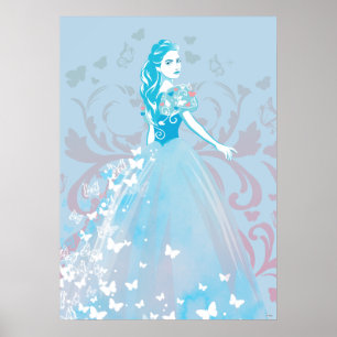 Poster Cendrillon fantaisie papillon fleurit