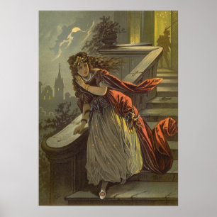 Poster Cendrillon vintage, contes de fées victoriens