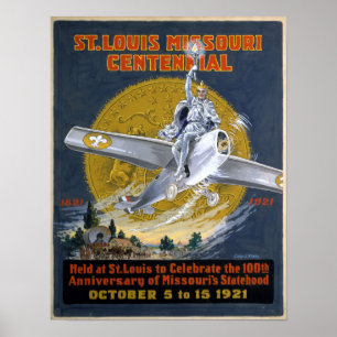 Poster Centenaire du Missouri de Saint-Louis 1921