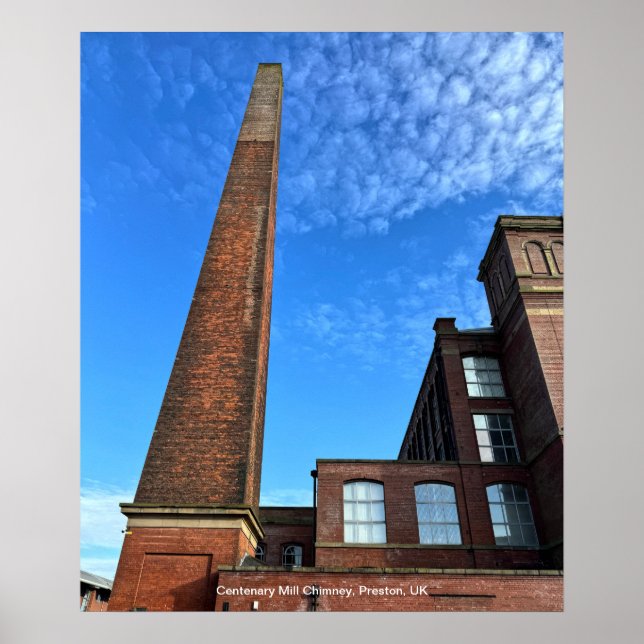 Poster Centenary Mill Chimney, Preston, Angleterre, UK (Devant)