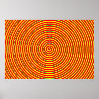 Poster Centered Rainbow Spirals