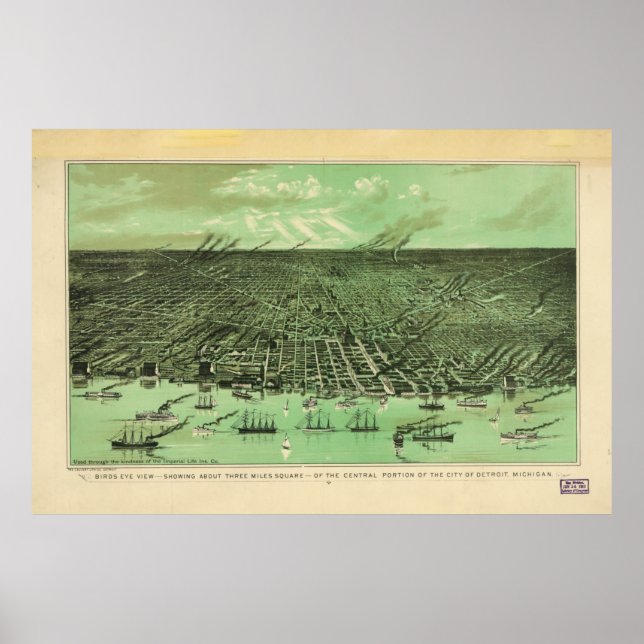 Poster Central Detroit, Michigan (1910) (Devant)