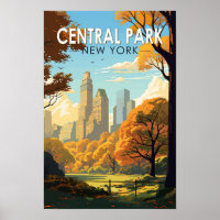 Central Park New York Voyage Art Rétro