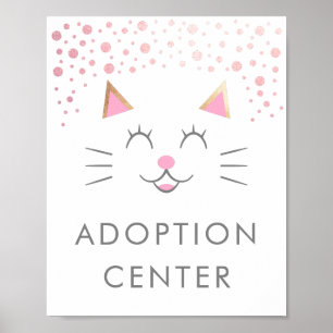 Poster Centre d'adoption   Kitty Chat fête d'anniversaire