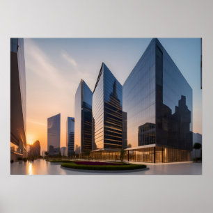 Poster Centre d'affaires moderne