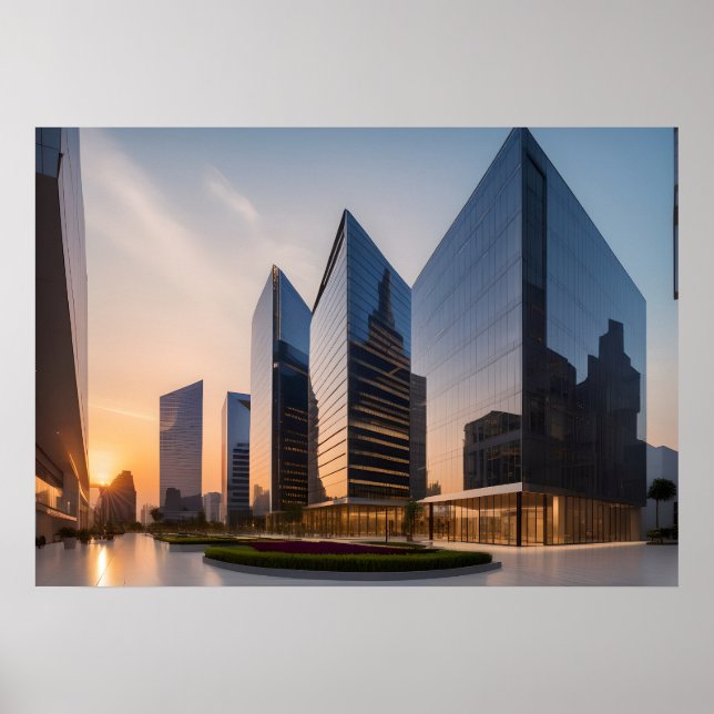 Poster Centre d'affaires moderne (Devant)