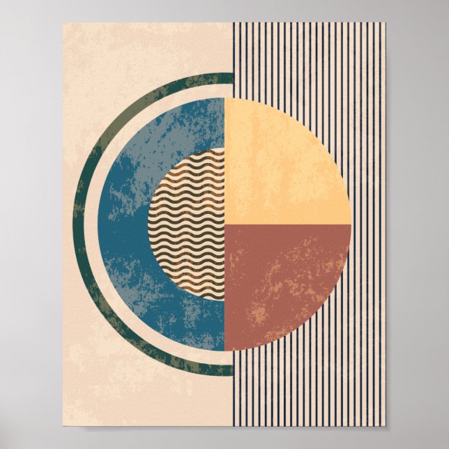 Poster Centre du siècle moderne Boho art géométrique boho (Devant)