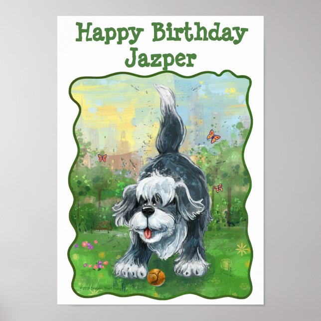 Poster Centre Shaggy Sheep Chien (Devant)