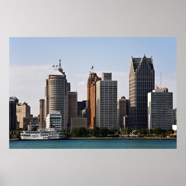 Poster Centre-ville de Detroit (Devant)