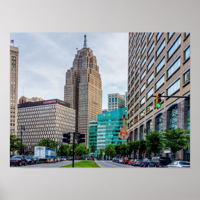 Poster Centre-ville de Detroit (Devant)