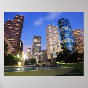 Poster Centre-ville de Houston, Texas