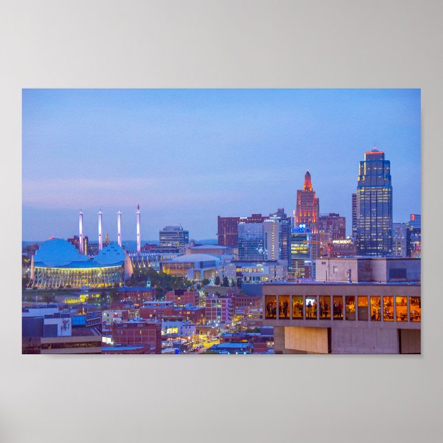 Poster Centre-ville de Kansas City, Missouri, à Dusk (Devant)