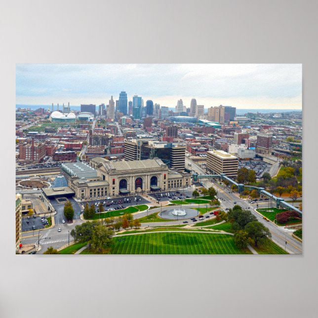 Poster Centre-ville de Kansas City, Missouri, Skyline (Devant)