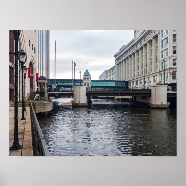Poster centre-ville de milwaukee riverfront et architectu (Devant)