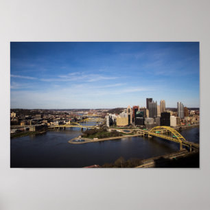 Poster Centre-ville de Pittsburgh, Pennsylvanie
