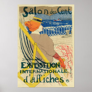 Poster Cents de DES de salon par Toulouse Lautrec, art