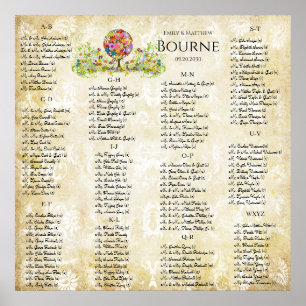 Poster Cercle de Forêt Magique de l'Amour Mariage d'arbre